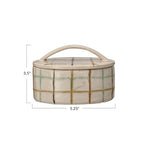 Creative Co-Op Mosaic Retreat Stoneware Dish with Lid, Multicolor - style: Dish with Lid