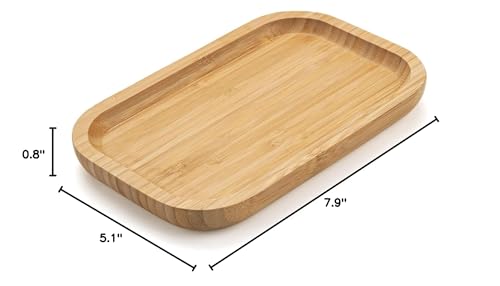 Bamboo Vanity Tray, Bathroom Counter Tray, Toilet Tank Tray, Bathroom Tray for Organizing and Home Decor, 7.9 x 5.1 x 0.8 inch - size: 7.9" x 5.1" x 0.8"