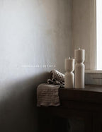 LAWA Hourglass Pillar Candle - Large Beautiful Handmade Pillar Scented Soy Wax Elegant Bubble Aesthetic Candle Housewarming Gift Home Room Shelf Decor Idea - White (Set of 2) - color: White