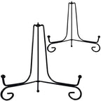 HENABLE 2PCS Premium Black Iron Plate Stands for Display 8 Inch, Decorative Solid Metal Plate Holders for Displaying, Mini Easel, Frame, Book, Card, Plaque, Bowl, Picture Stands for Display - size: 2PCS 8IN