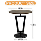 Round 17x19 inch End Table Heavy Duty Modern Side Table Stable Sofa Side Table with Marble Base Accent Coffee Table Nightstand for Living Room Bedroom-Amber - color: Amber-b