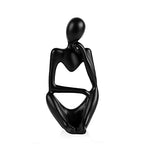 Sandstone Resin Thinker Style Abstract Sculpture Statue Collectible Figurines Home Office Bookshelf Desktop Decor (Small White, Focus)