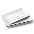 DOWAN 14" Serving Trays, Serving Platters, Ceramic Serving Platters and Trays, Rectangle Plates, Set of 3, for Weddings, Parties, Oven, Microwave, Dishwasher, Heat Resistant, Easy to Clean, White - color: 3 PCS