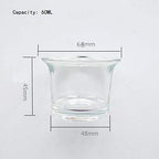 2Pcs Round Clear Glass Cups Votive Candles Cup Holder Empty Small Cup for DIY Candles Aromatherapy Making, Birthday Party, Wedding Decorations and Dinner Centerpieces, 64 x 45MM