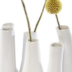 Chive - Pooley 2, Ceramic Flower Vase, 8-Tube Shape (White) - color: White
