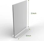KOOLDE Acrylic Sign Holder 4x6 Inches 12 Pack T Shape Desktop Display Stand Vertical Double Sided Clear Table Menu Flyer Holder for Restaurants, Office, Shop, Wedding - color: 12 pack