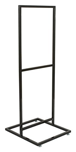 Displays2go Freestanding Poster Holder for up to 2 Graphics - Pedestal Sign Holder Floor Stand - Portrait Sign Stand for Lobbies and Advertising - Black (TWN2BK)