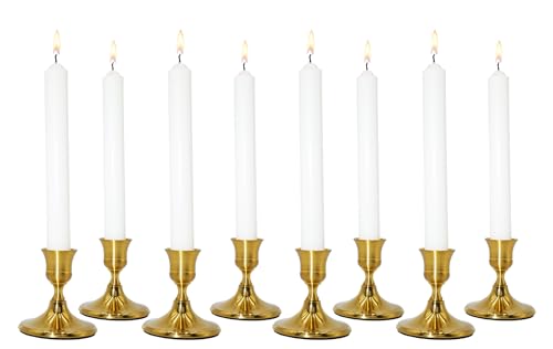 Candlestick Holders Taper Candle Holders, Gold Vintage Candle Holder for Pillar Candles Table Centerpiece, Wedding Reception, Festive Christmas Mantel Decoration or Home Decor, Set of 8 - color: Gold, size: 8PCS
