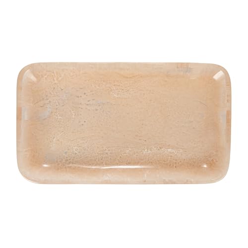 Creative Co-Op Matte Marbled Resin Tray, Blush Pink