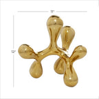 CosmoLiving by Cosmopolitan Aluminum Metal Abstract Decorative Sculpture Home Decor Statue, Accent Figurine 11" x 11" x 12", Gold