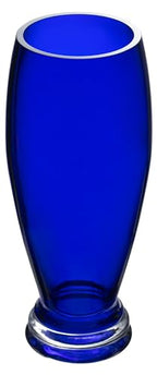 Barski - Handmade Glass - Footed Round Vase - Cobalt - 12" H (12 Inches High) Made in Europe