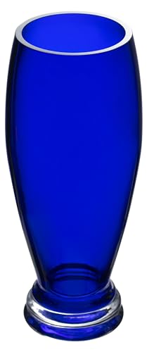 Barski - Handmade Glass - Footed Round Vase - Cobalt - 12" H (12 Inches High) Made in Europe