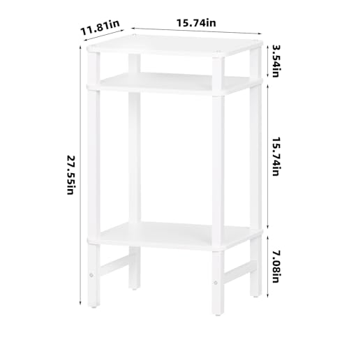 YUFAM Side Table End Table Tall Night Stand 3-Tier for Living Room Bedroom Bathroom Office Furniture White - color: White, size: 3 Tier