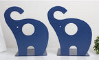 Wendin 1pair Cute Elephant Nonskid Bookends Art Bookend (Navy Blue) - color: Navy Blue