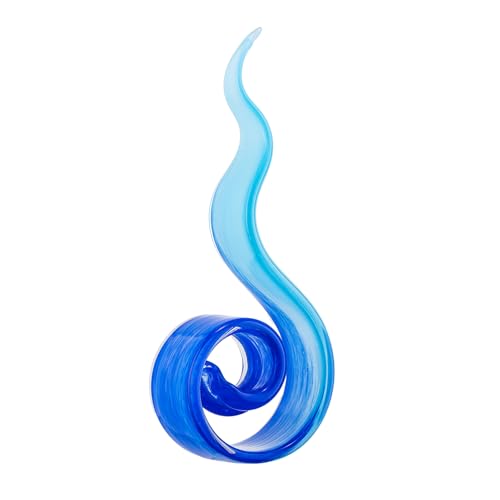 11.4" Tall Hand-Blown Glass Sculpture Murano-Style Sculpture Art Ornament Statue Figurines Home Decor Accent Piece Coastal Ocean Nautical Home Decor,Shelf,TV Stand,Tabletop Centerpieces,Wonderful Gift - color: Gradient Blue