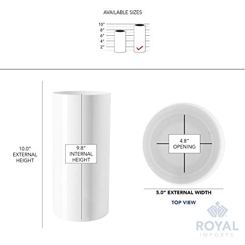 Royal Imports Flower Acrylic Vases Cylinders - Decorative Centerpiece Display for Home or Wedding - Non Breakable Plastic, 5X10 - White - size: 5"x10"