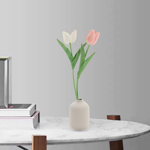 Vaguelly Ceramic Flower Vase Minimalist Aesthetic Vase for Home Decor Table Centerpiece for Living Room Bedroom Office and Special Events