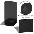 VFINE Bookends 4 Pairs, Black Metal Book Ends, Bookends for Shelves, Book Stopper for Heavy Books, Book Dividers for Home Office School Supplies - color: Black Bookends 8 Pieces