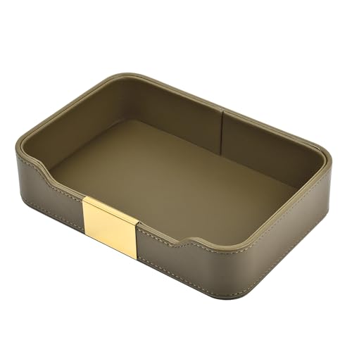 Leather Jewelry Tray Desktop Storage,Luxury Perfume Tray Nightstand Organizer Entryway Decorative Tray,for Jewelry Watch Cosmetics Keys Phone Wallet Home & Office Accessories,Olive Green - color: Olive Green