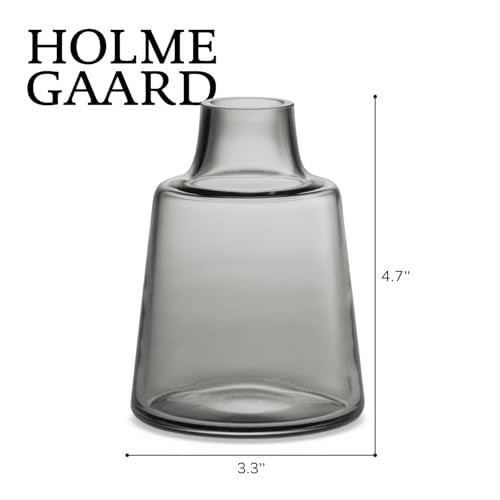 Holmegaard Flora Vase by Louise Campbell | Mouth-Blown Glass | Smoke | 4.7 Inch - color: Fumo, size: 9x9x13.2