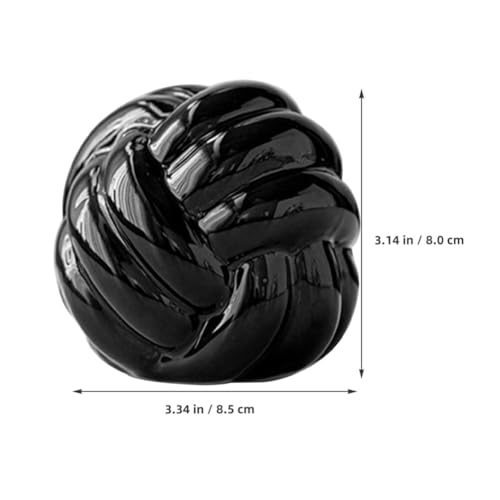 Cabilock Ceramic Knot Décor Black Knot Statue Decor Ceramic Thread Knot Link Figurine Geometric Sphere Modern Art Sculpture Table Decoration Accents for Home Office Abstract Statue - color: Black