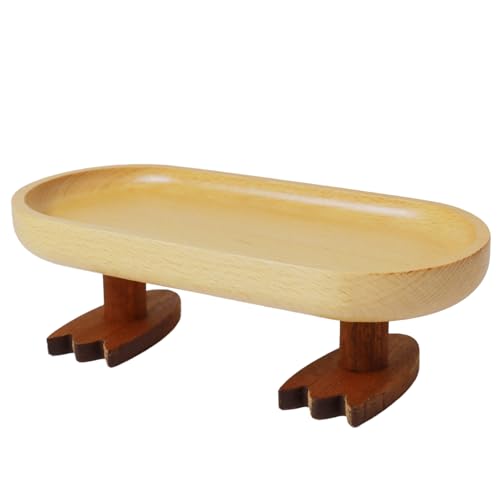 Wood Key Tray for Entryway Table, Key Bowl, Jewelry Tray, Valet Tray with 2 Cute Duck Feet, for Rings, Wallet, Watch, Remote, Coin, Bracelets - size: Rectangle