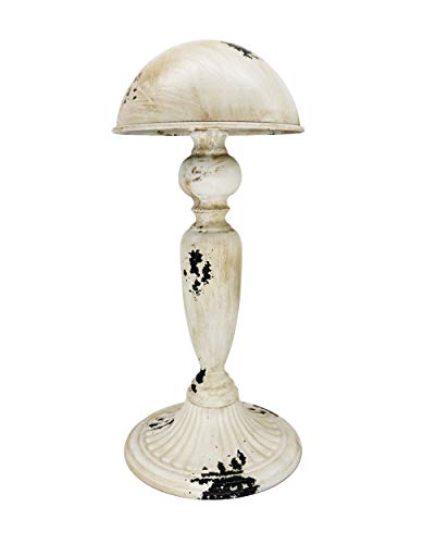 Owlgift Vintage Dome Shape Design Removable Metal Hat Rack/Cap/Wig Storage Holder Display Stand, Rustic White - color: Rustic White