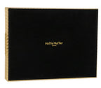 HofferRuffer Rectangle Serving Tray with Hole Handles for Coffee Table, Breakfast, Tea, Food, Butler - Countertop, Kitchen, Vanity Serve Tray, 16.2 x 12.2 x 2 inches, Faux Leather (Gold) - color: Gold, size: 16.2" x 12.2" x 2"