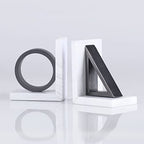 Bookend Modern Light Luxury Book End/Book Organizer Black and White Geometric Natural Marble Bookends Study Shelves Decorative Bookends Ornaments Book Ends