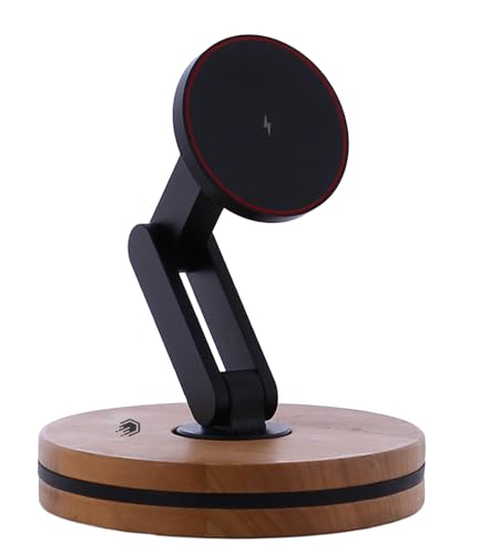 ClikDock Cell Phone Magnetic Wireless Charger Stand, 360° Spin, Aluminum Construction, Compatible with MagSafe Phones for iPhone & Andriod (Bespoke V1) - color: Bespoke V1