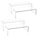 Acrylic Display Riser Stand of 4pcs, 5mm Thickness, 12'' Length Tierd Display Stands, Acrylic Shelf Risers for Perfume Display,Risers for Buffet Table,Cupcake Stand,Pop Figurines,Tumbler,Food - size: 4PCS