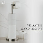 Marmolux Acc - Free Standing Toilet Paper Holder Stand Brushed Steel Finish 1pc - Storage for 4 Rolls of Toilet Tissue SUS 304 Stainless Steel Bathroom - Toilet Holder - color: Steel Brushed