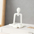 Abstract Thinker Statue, White Minimalist Abstract Sculpture Statue, Modern Art Decoration for Home Office Desk Decoration (White Style B)