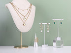 GemeShou Metal 2pcs Earring T Stand Silver Retail Display Holder for Show, White T Bar Jewelry for Online Store Photography 【Silver-Hexagon Base 2pcs Height 4.5" and 5.3"】 - color: C1/Silver Hexagon Base 2pcs Height 4.5" and 5.3"