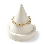 Microfiber Single Bracelet Bangle Display Stand Jewelry Bracelet Bangle Cone Display for Selling(Beige) - color: Beige
