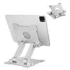 KABCON Quality Tablet Stand,Adjustable Foldable Eye-Level Aluminum Solid Up to 15-in Tablets Holder for Microsoft Surface Series Tablets,iPad Series,Samsung Galaxy Tabs,Amazon Kindle Fire,Etc.Silver - color: Large-Silver