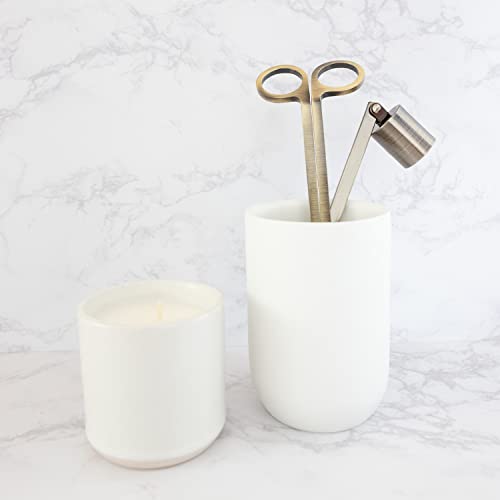 Airy Abode Candle Wick Trimmer and Candle Snuffer Accessory Set – Pick Your Color - color: Brushed Gold