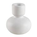 47th & Main Taper Candleholder Round Ceramic Modern Dinner Candle Holder, Small, White - color: White, size: Small
