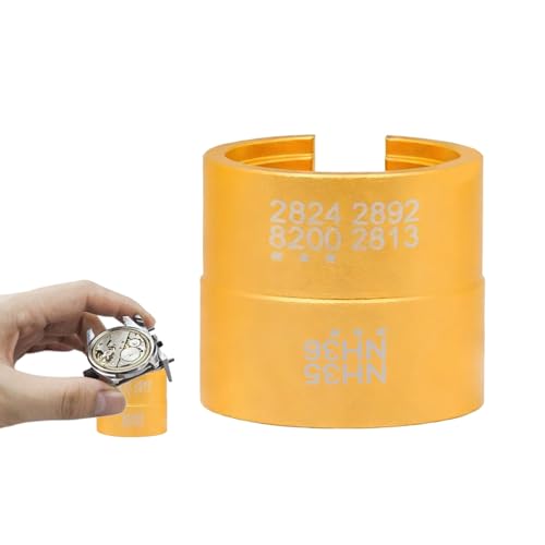 Watch Movement Holder, Double-Sided Repair Mount, Small Size Clock Stand Lightweight Travel, Metal Material Sturdy Stable Design, Watch Accessory Professional Collectible Display - color: Gold