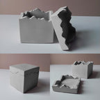 Square Box Mold with Irregular Edges, Creative Candle Vessels Jewelry Holder Resin Concrete Molds, Unique Storage Container Jar Dish Display Silicone Molds DIY Epoxy Resin Art Craft Kit