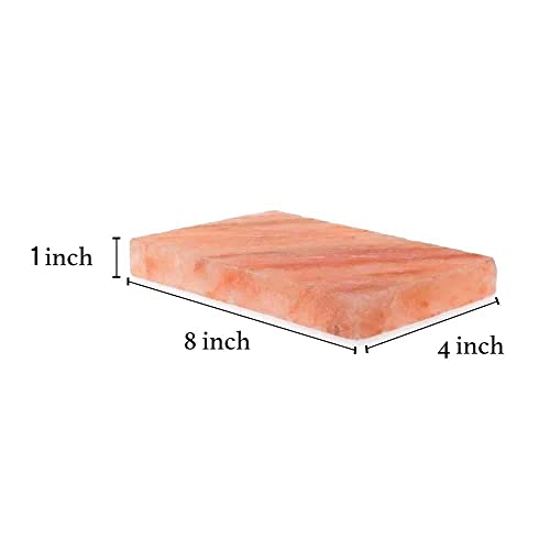 Pride Of India | Pink Salt Crystal Accessories (Pink Salt Crystal Cooking Tray - 8 by 4 inch) | Perfect for Grilling, Searing, Cutting, BBQ, Serving | Carries 84 Traces of Minerals - color: Pink Salt Crystal Cooking Tray - 8 By 4 Inch