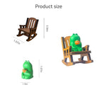 Miniature Frog Anime Figurines - Resin Desk Figurines, Cool Office Gadgets for Desk, Fun Desk trinkets Gift for Frog Lover（Rocking Chair） - size: 01-frog-Rocking Chair