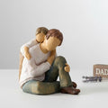 NAN ZAI NAN FANG Father Daughter Figurine Personalized Birthday Fathers Day Valentines Gifts for Dad from Daughter 4.7" Resin Hand Painted Sculpture in Memory of Dad Statues for Home Decor - style: Father and Child
