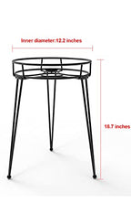 Midcentury Modern Metal Potted Plant Stand 18.7 inches Tall Flower Pot Holder Large Rustproof Iron Garden Container Heavy Duty Rack for Planter,Black (18.7 inches Tall Black) - color: 18.7 inches Tall Black