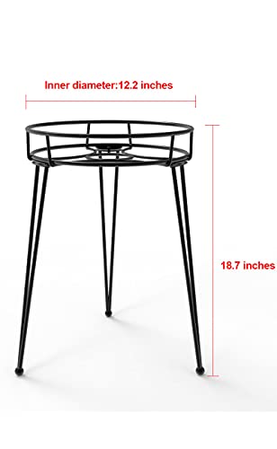 Midcentury Modern Metal Potted Plant Stand 18.7 inches Tall Flower Pot Holder Large Rustproof Iron Garden Container Heavy Duty Rack for Planter,Black (18.7 inches Tall Black) - color: 18.7 inches Tall Black