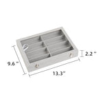Frebeauty Sunglass Organizer,Velvet Glasses Organizer,8-Slot Sunglasses Tray with Clear Lid,Men's/Women's Sunglasses Box,Sunglass Case,13.3 x 9.6 x 2.2 Inches,Eyeglass/Eyewear Display Tray(Grey) - color: Grey, style: With Lid