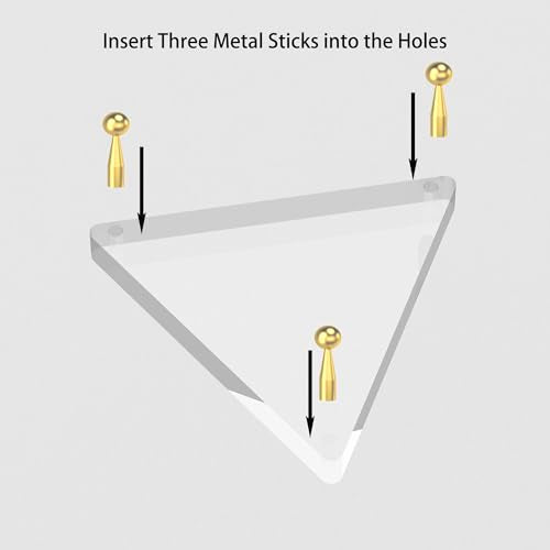 Acrylic Ball Holder 3-Pack, Small Size for Baseball, Softball & Golf Ball; Medium & Large Size for Basketball, Soccer, Volleyball; Horizontal Size for Rugby and Football - style: Triangle Gold - 4.1 x 3.6 inch