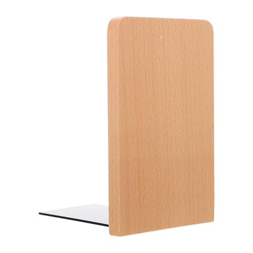 jojofuny Wooden Bookend Simple Small Book Stand 13x8cm Beech Wood Thickened Book Stopper for Desk Shelf Office Bookshelf Accessories