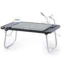 Nestl Foldable Lap Desk - Portable Laptop Stand for Bed, Couch, Work, Reading & Writing - USB Ports, Small Laptop Tray, Black - size: Premium Small