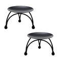 Geesatis 2 Pcs Candlesticks for Pillar Candles Metal Modern Style Pillar Candle Holder Stand Plate Candle Tray for Party, Black - color: Black